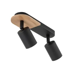 Lampa Sufitowa Spot COVER Czarny Brązowy Drewno 2xGU10 * TK Lighting Hot