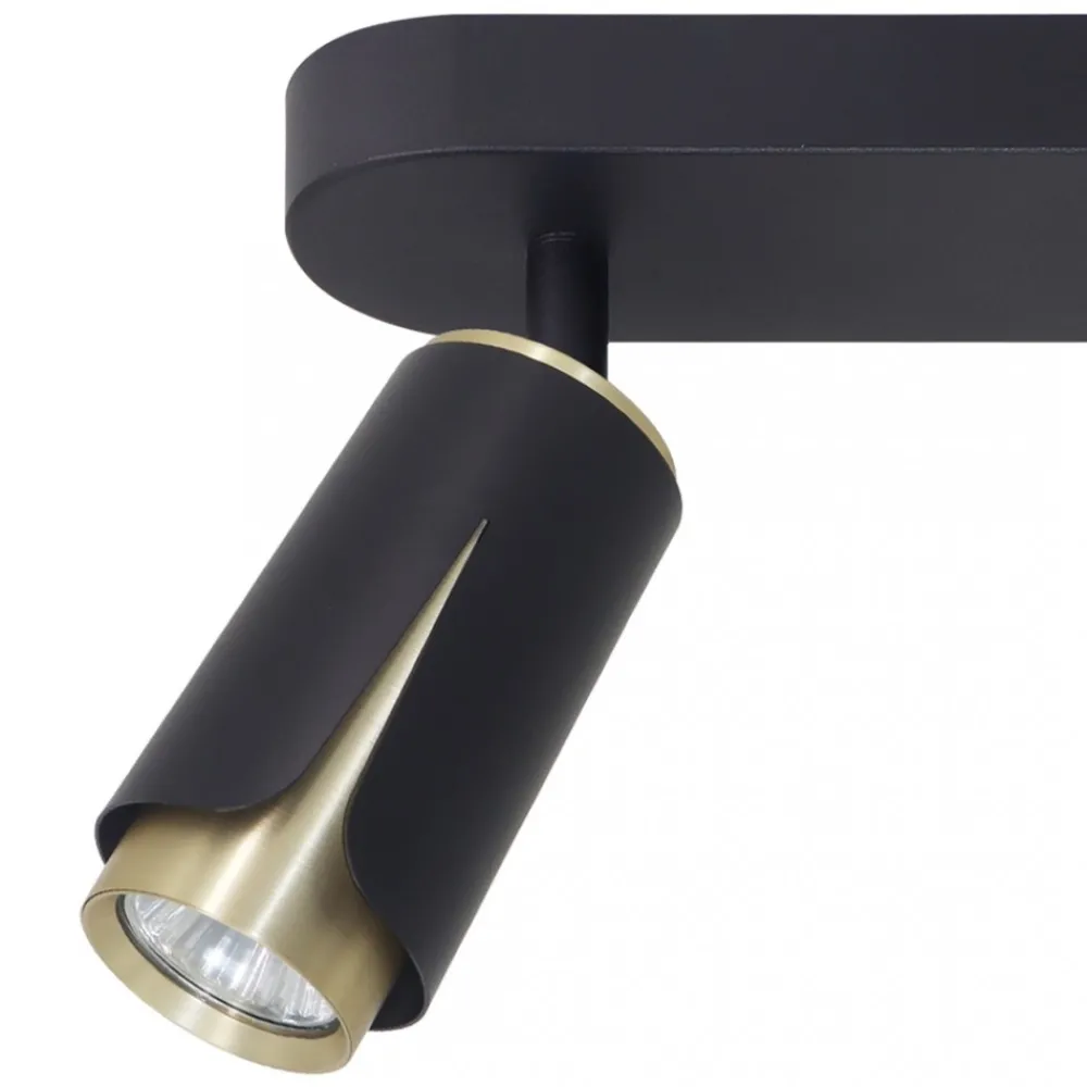 Lampa Sufitowa Spot FLOWER Czarny Złoty 3xGU10 * Eko-light Hot
