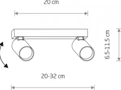 Lampa sufitowa Spot FOURTY biała 2xGU10 * Nowodvorski Clearance