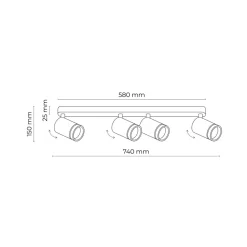Lampa Sufitowa Spot JET Biały 4xGU10 * TK Lighting