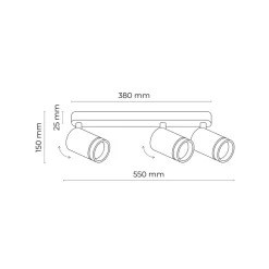 Lampa Sufitowa Spot JET Czarny 3xGU10 * TK Lighting Online