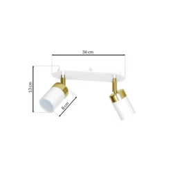 Lampa sufitowa Spot JOKER Biały Złoty 2xGU10 * Eko-light New