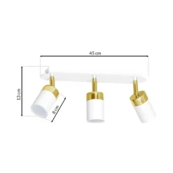 Lampa Sufitowa Spot JOKER Biały Złoty 3xGU10 * Eko-light