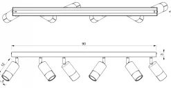 Lampa Sufitowa Spot LINK Czarny 6xGU10 * Luminex Clearance