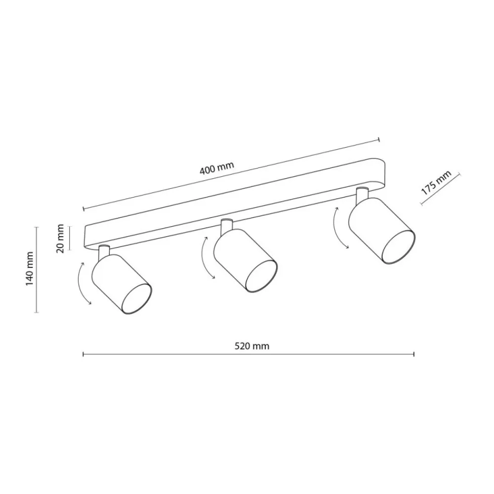 Lampa sufitowa Spot LIVIA szara 3xGU10 * TK Lighting Discount