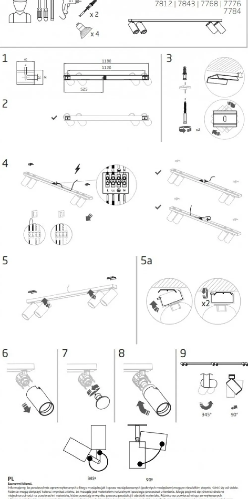 Lampa Sufitowa SPOT MONO Czarny Złoty 4xGU10 * Nowodvorski Online