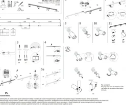 Lampa Sufitowa SPOT MONO Czarny Złoty 8xGU10 2x1,5m * Nowodvorski Sale