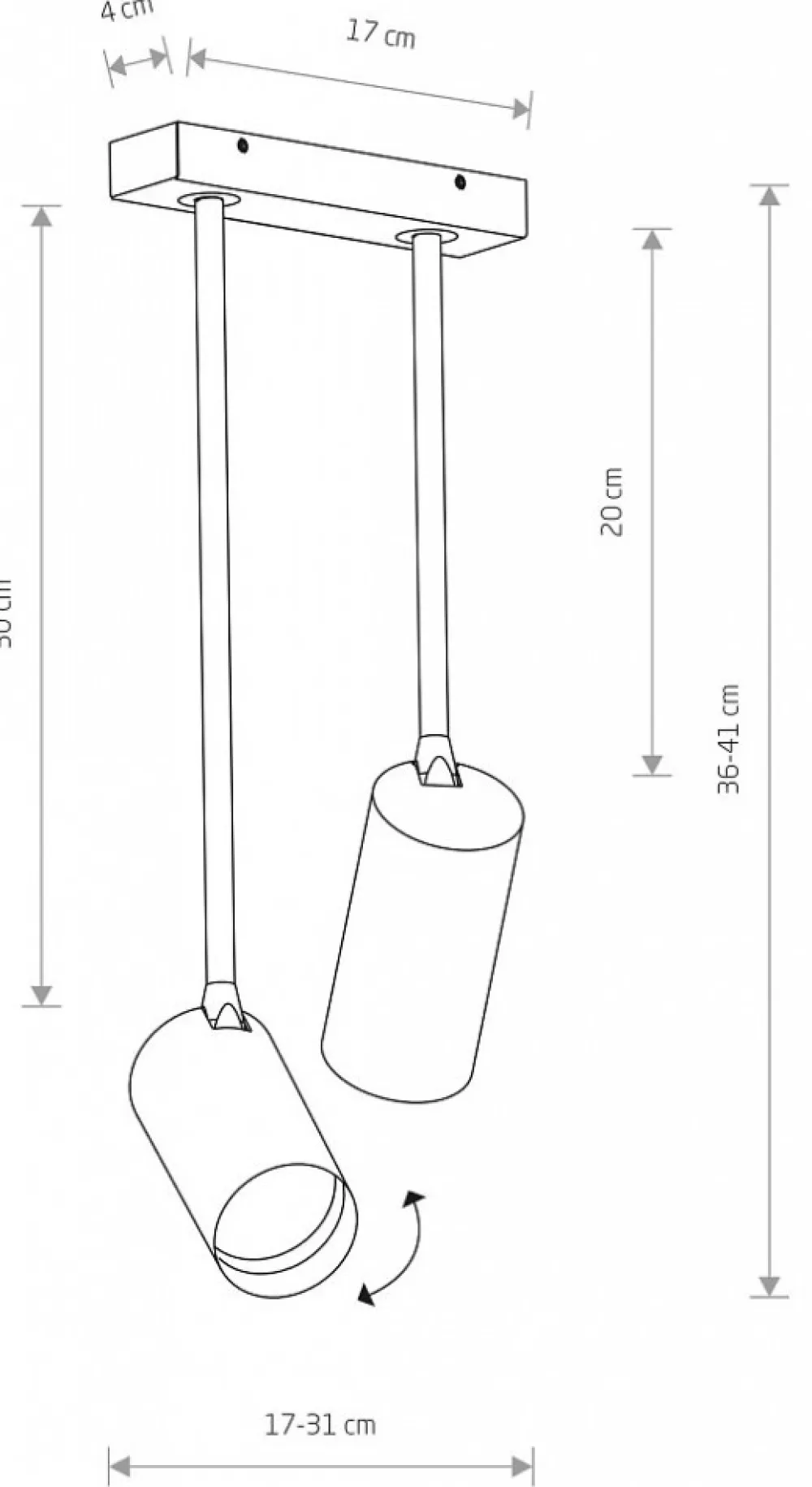 Lampa Sufitowa SPOT MONO LONG Biały 2xGU10 * Nowodvorski Discount
