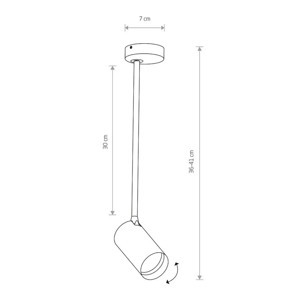 Lampa Sufitowa SPOT MONO LONG M Czarny Złoty 1xGU10 * Nowodvorski