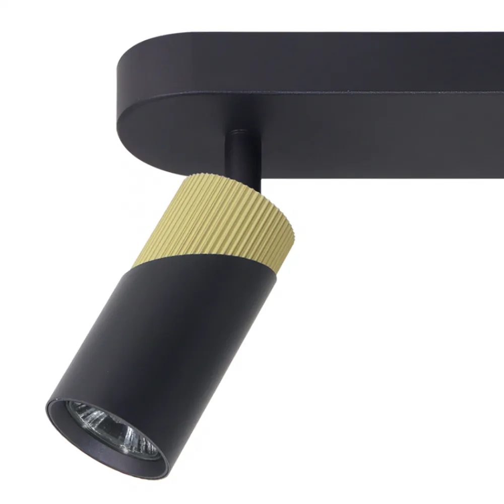 Lampa Sufitowa Spot NEO Czarny Złoty 2xGU10 * Eko-light