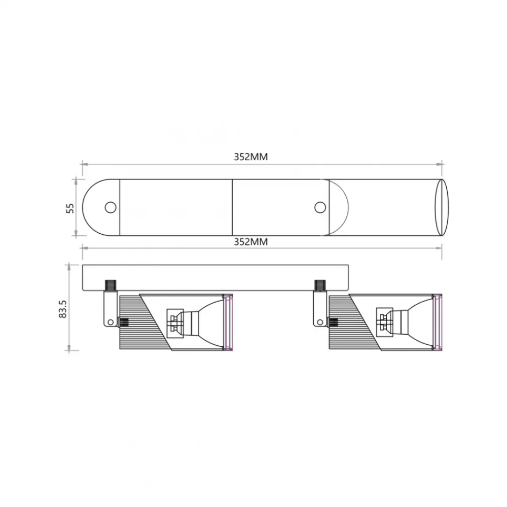 Lampa Sufitowa Spot NEO Czarny Złoty 2xGU10 * Eko-light