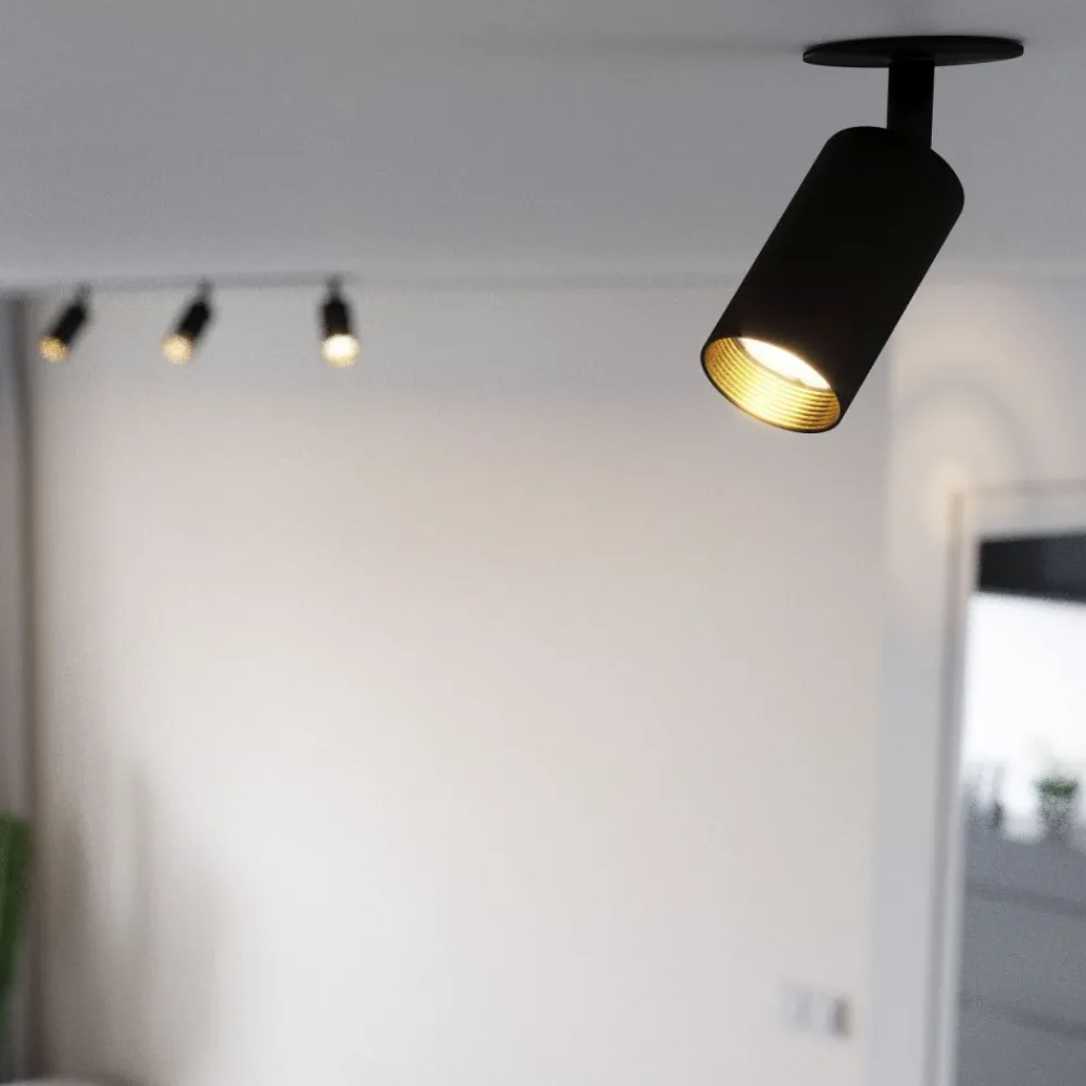 Lampa sufitowa Spot podtynkowa AMIS czarna 1xGU10 * TK Lighting Online