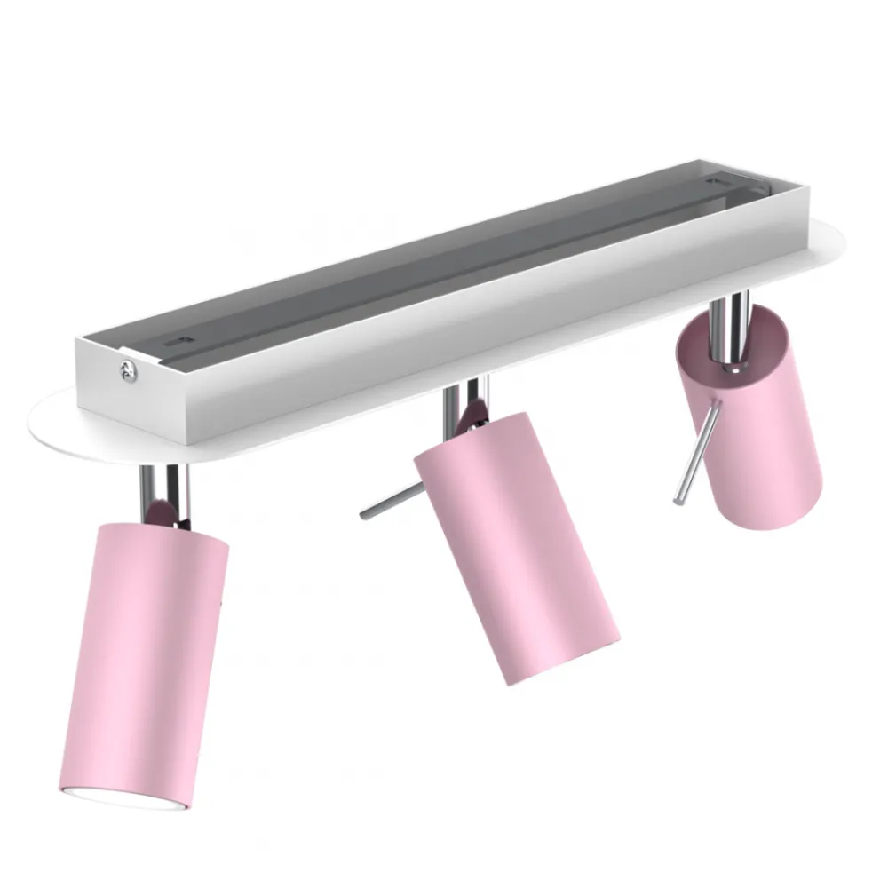 Lampa Sufitowa Spot PRESTON Biały Różowy 3xmini GU10 * Eko-light Best