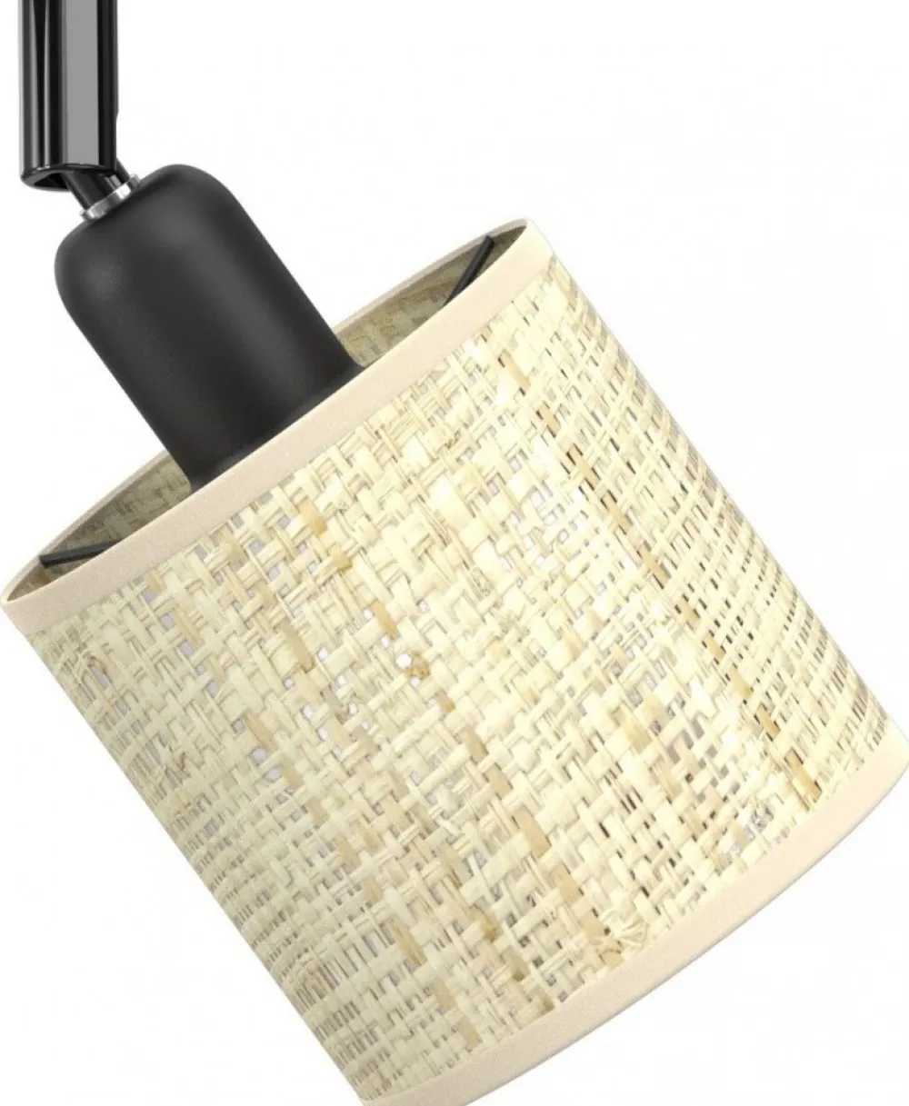 Lampa Sufitowa Spot RATTAN Czarny Beżowy Abażur 2xE14 * Luminex Online