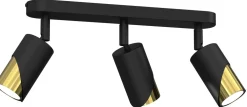 Lampa Sufitowa Spot SHIFT Czarny Złoty 3xGU10 * Luminex Outlet