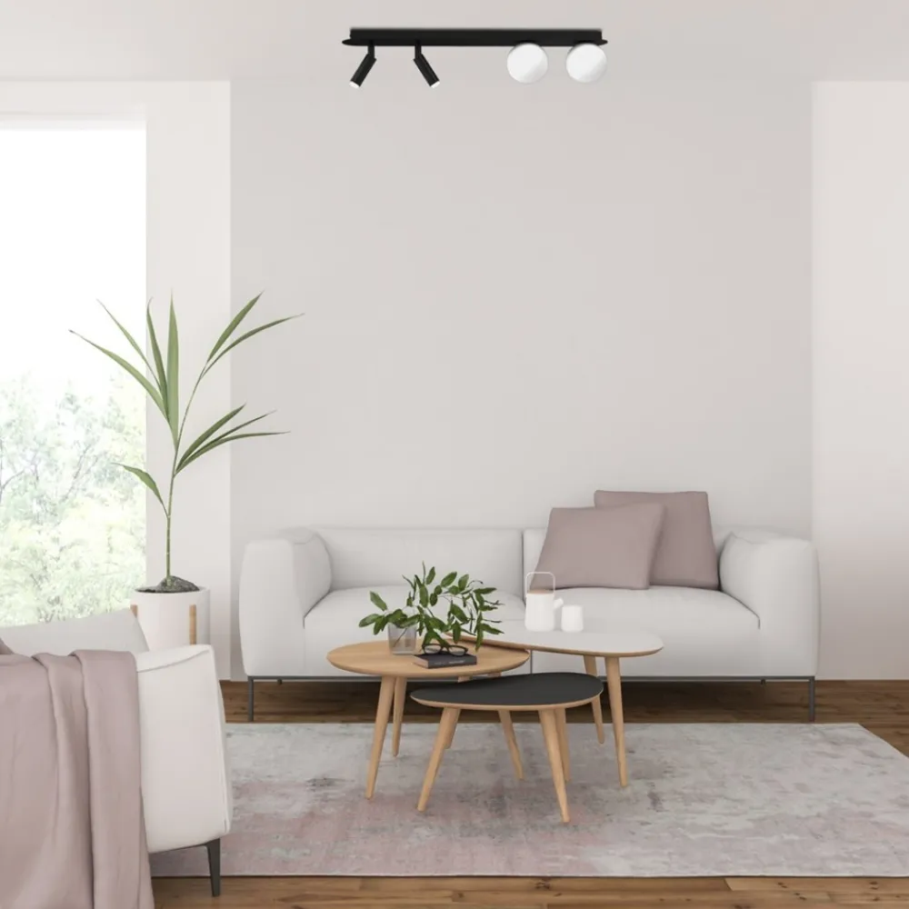 Lampa Sufitowa Spot SIRO Czarny Szklane Klosze 4xG9 * Eko-light New