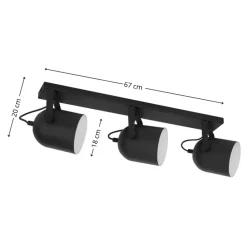 Lampa sufitowa Spot SPECTRA czarna 3xE27 * TK Lighting Discount