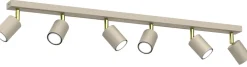 Lampa Sufitowa Spot STRIPER Beżowy Złoty 6xGU10 * Luminex Outlet