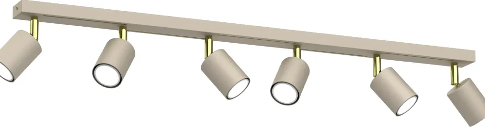 Lampa Sufitowa Spot STRIPER Beżowy Złoty 6xGU10 * Luminex Outlet