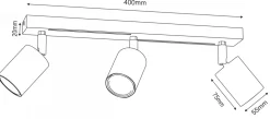 Lampa Sufitowa Spot STRIPER Beżowy Złoty 3xGU10 * Luminex New
