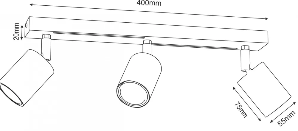 Lampa Sufitowa Spot STRIPER Beżowy Złoty 3xGU10 * Luminex New