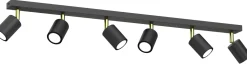 Lampa Sufitowa Spot STRIPER Czarny Złoty 6xGU10 * Luminex Hot