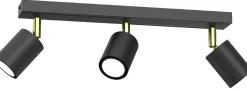 Lampa Sufitowa Spot STRIPER Czarny Złoty 3xGU10 * Luminex Discount