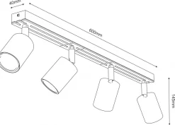 Lampa Sufitowa Spot TERRA Biały Brązowy 4xGU10 * Luminex Sale