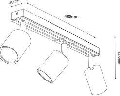 Lampa Sufitowa Spot TERRA Biały Brązowy 3xGU10 * Luminex Online