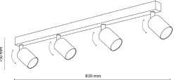 Lampa Sufitowa SPOT TOP Brązowy 4xGU10 * TK Lighting New
