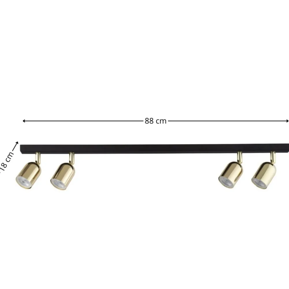 Lampa sufitowa Spot TOP czarna złota 4xGU10 * TK Lighting Online