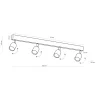 Lampa sufitowa Spot TOP czarna 4xGU10 * TK Lighting