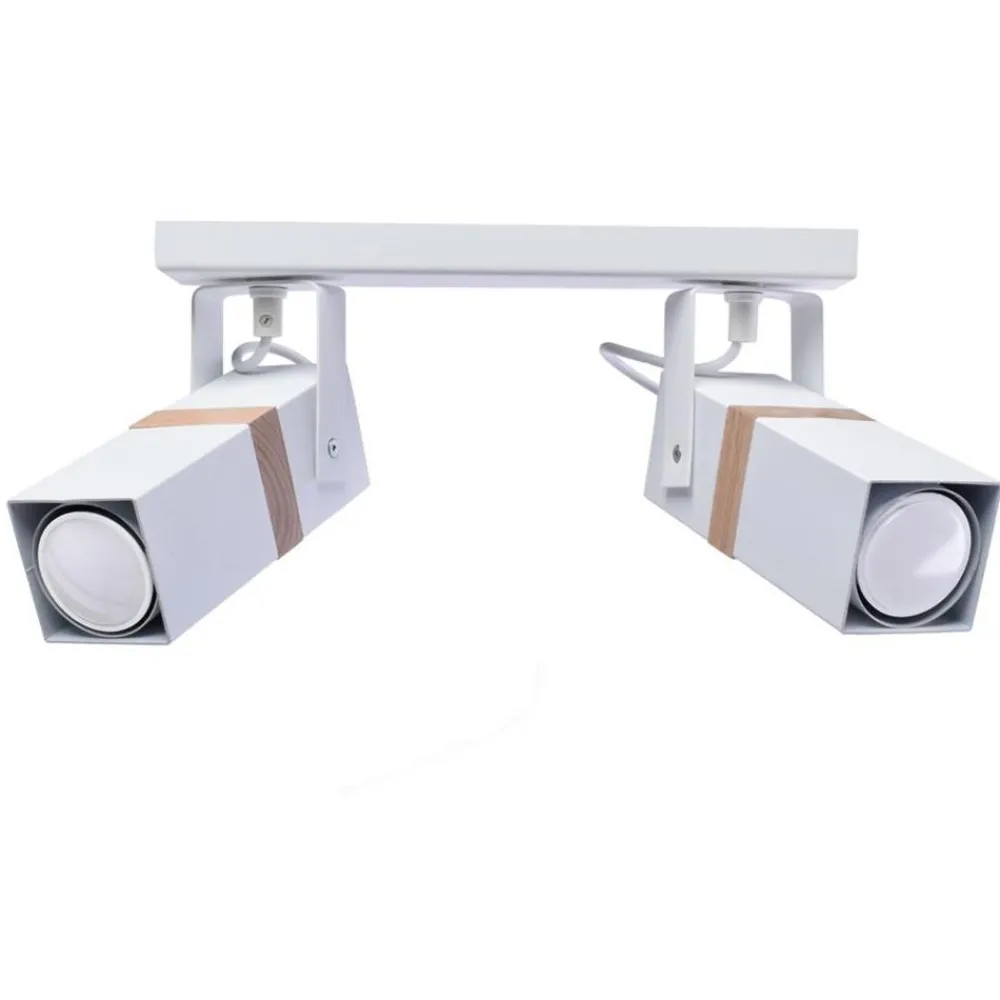 Lampa sufitowa Spot VIDAR Biały Brązowy 2xGU10 * Eko-light Discount