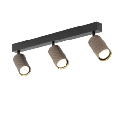Lampa sufitowa TUNE czarna brązowa 3xGU10 * TK Lighting