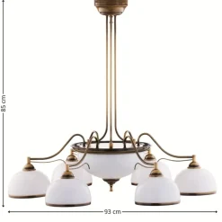 Lampa sufitowa TURKUS mosiądz patynowany 8xE27 * Jupiter Sale