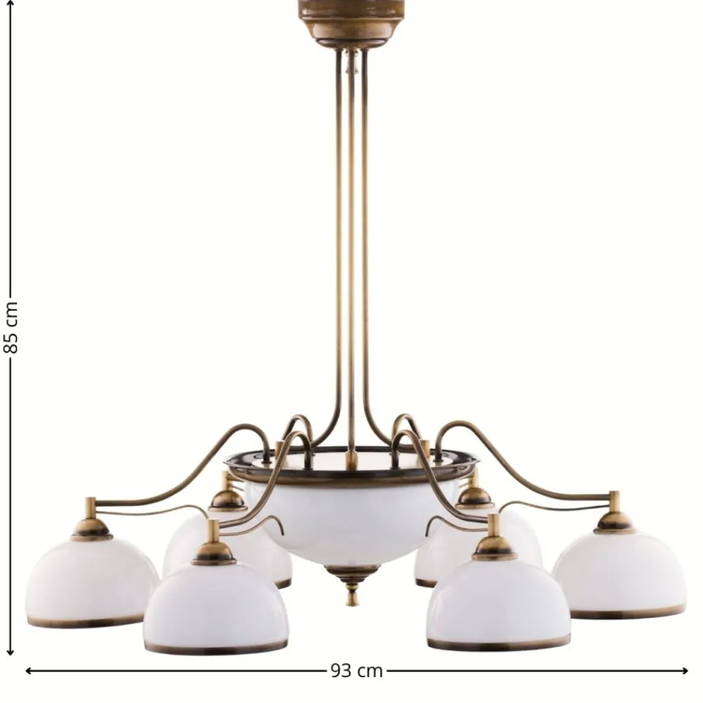 Lampa sufitowa TURKUS mosiądz patynowany 8xE27 * Jupiter Sale