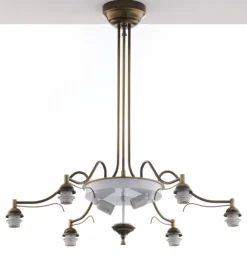 Lampa sufitowa TURKUS mosiądz patynowany 8xE27 * Jupiter Sale