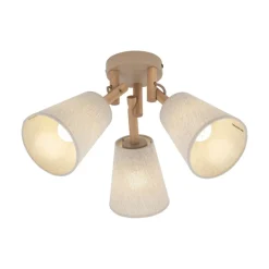Lampa sufitowa VAIO sabia beżowy abażur len 3xE27 * TK Lighting Online