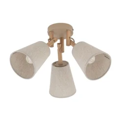 Lampa sufitowa VAIO sabia beżowy abażur len 3xE27 * TK Lighting Online