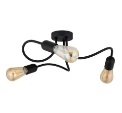 Lampa Sufitowa WAVE Czarny Loft 3xE27 * TK Lighting Discount