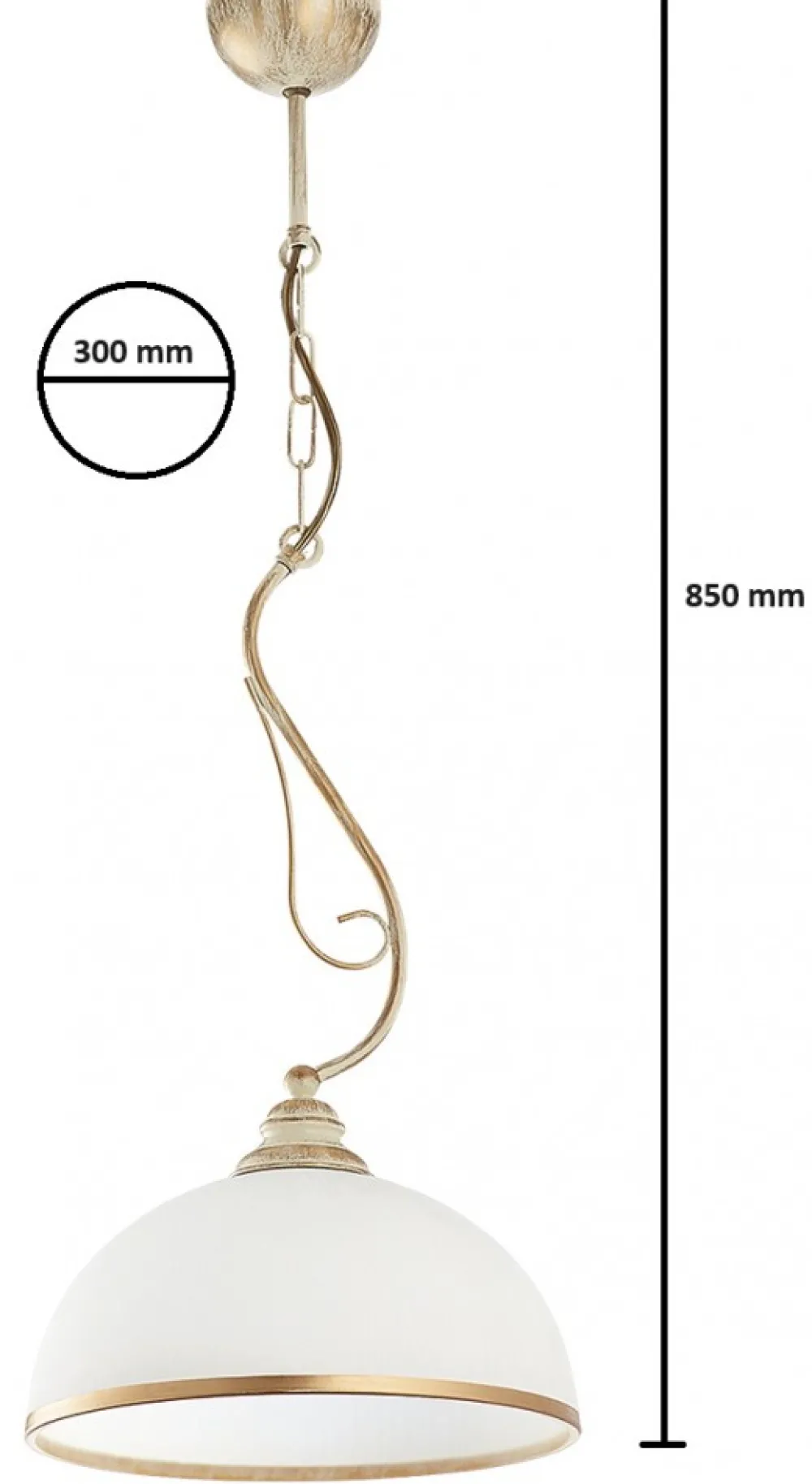 Lampa Sufitowa XSARA Patyna Biały Szklany Klosz 1xE27 30 cm * Jupiter