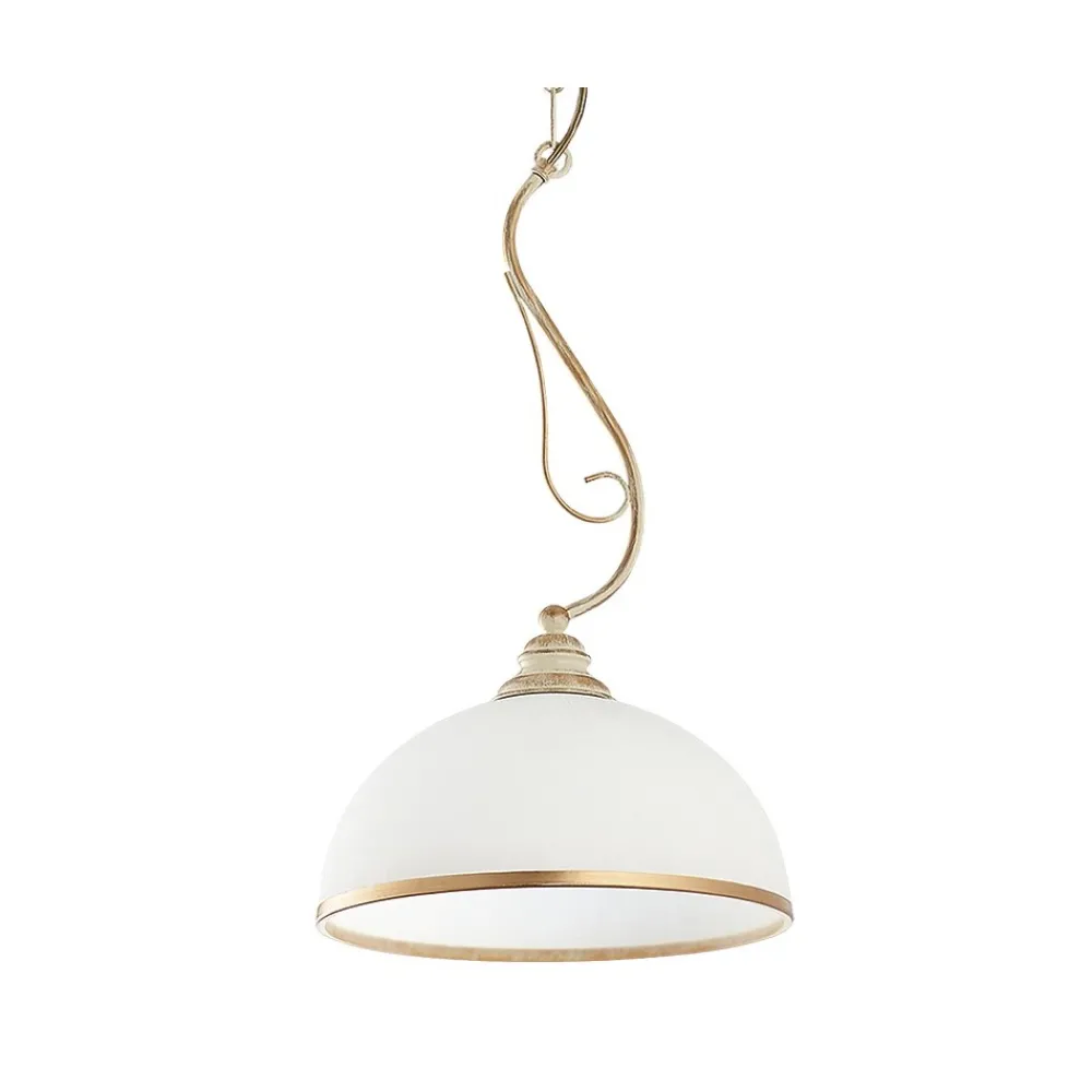 Lampa Sufitowa XSARA Patyna Biały Szklany Klosz 1xE27 30 cm * Jupiter