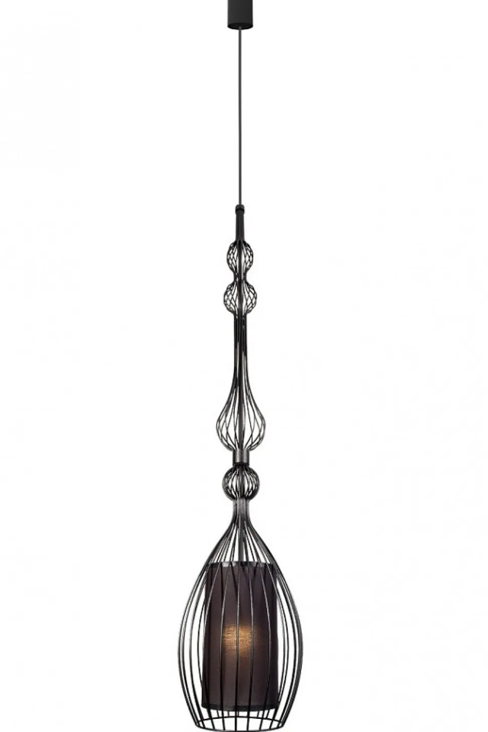 Lampa Wisząca ABI Czarny Metalowy Klosz Abażur 1xE27 22cm
