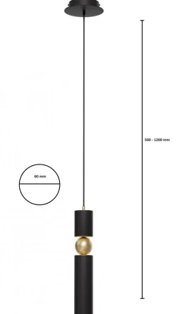 Lampa Wisząca ALAS Czarny 1xGU10 * Jupiter