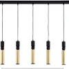 Lampa Wisząca ALAS Czarny Złoty 5xGU10 * Jupiter Online