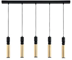 Lampa Wisząca ALAS Czarny Złoty 5xGU10 * Jupiter Online