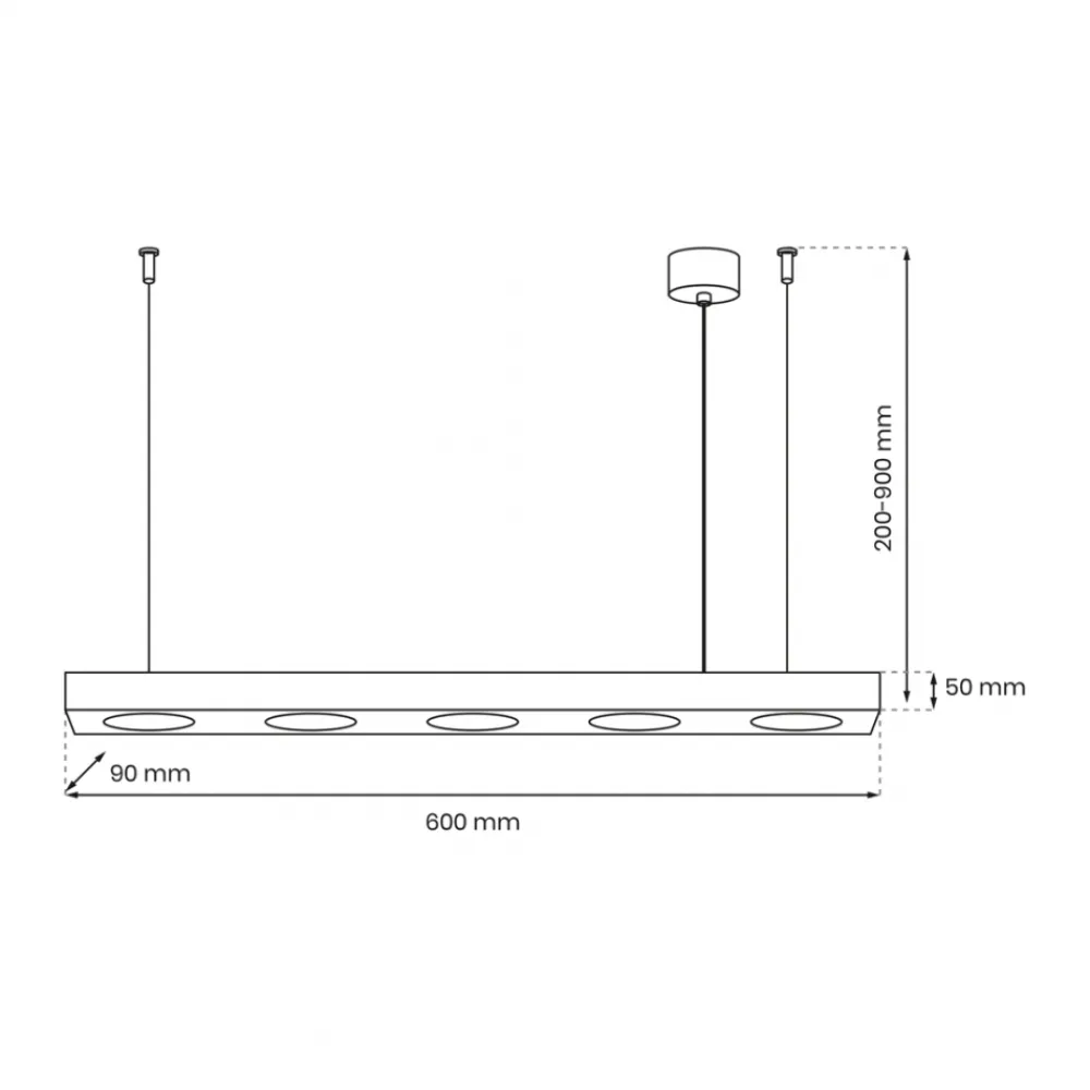 Lampa Wisząca ALEXANDER Czarny 5xGX53 * Eko-light Discount