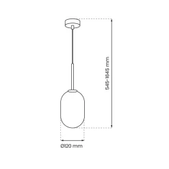 Lampa Wisząca ALIAS Czarny Szklany Klosz 1xE14 20cm * Eko-light New
