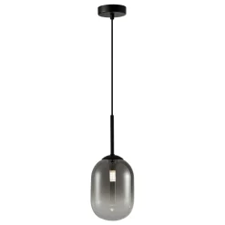 Lampa Wisząca ALIAS Czarny Szklany Klosz 1xE14 20cm * Eko-light New