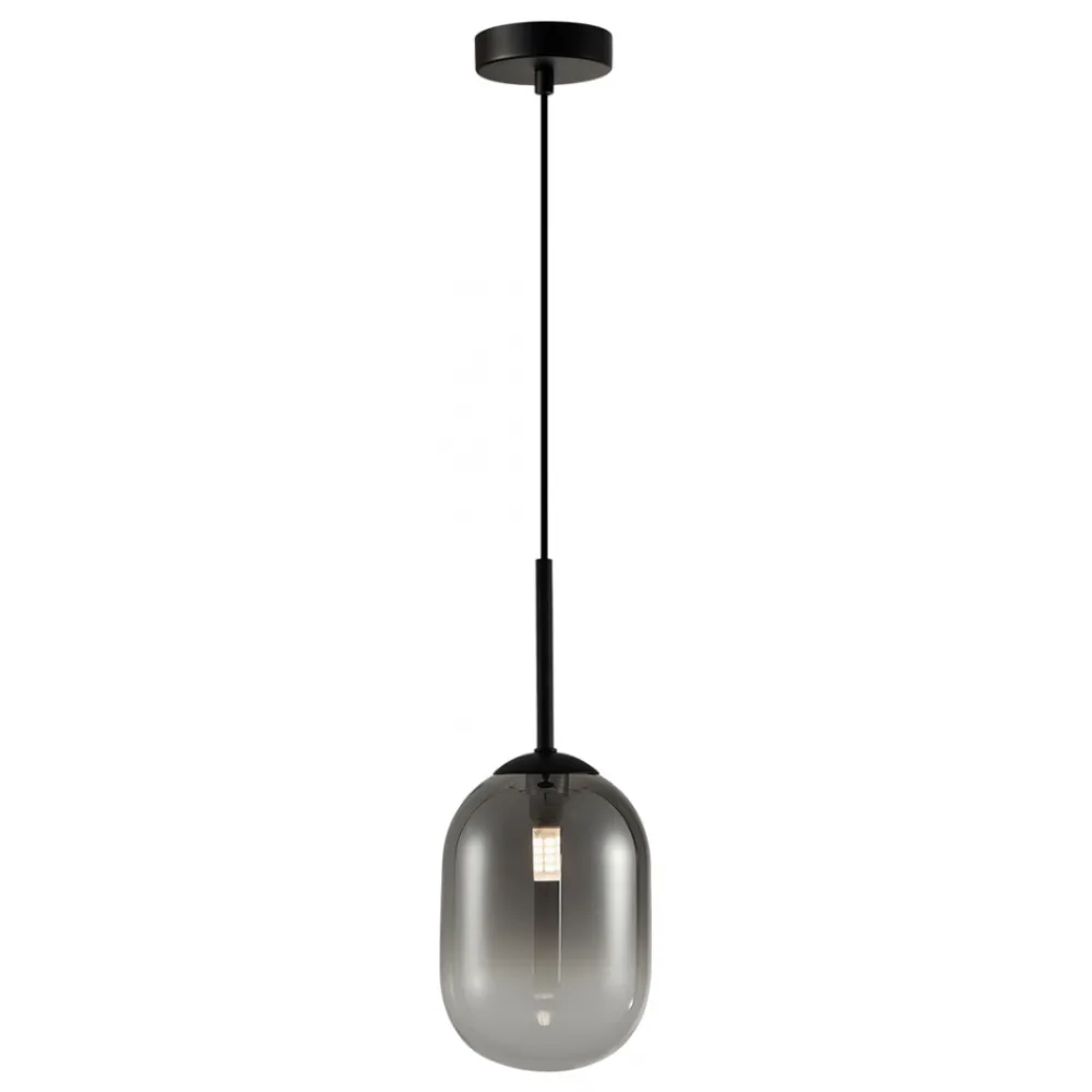 Lampa Wisząca ALIAS Czarny Szklany Klosz 1xE14 20cm * Eko-light New